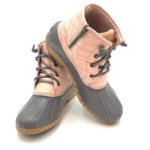 Nautica Size 9 Duck Boots in Pink and Grey Rain Boots